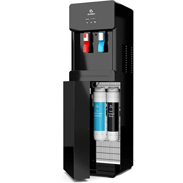Self Cleaning Bottleless Water Cooler Dispenser - Hot & Cold Water, Child Safety Lock, Innovative Slim Design - UL/Energy Star Approved- Black - A7BOTTLELESSBLK