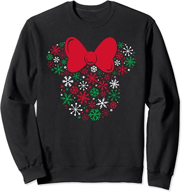 Minnie Mouse Icon Holiday Snowflakes Sweatshirt