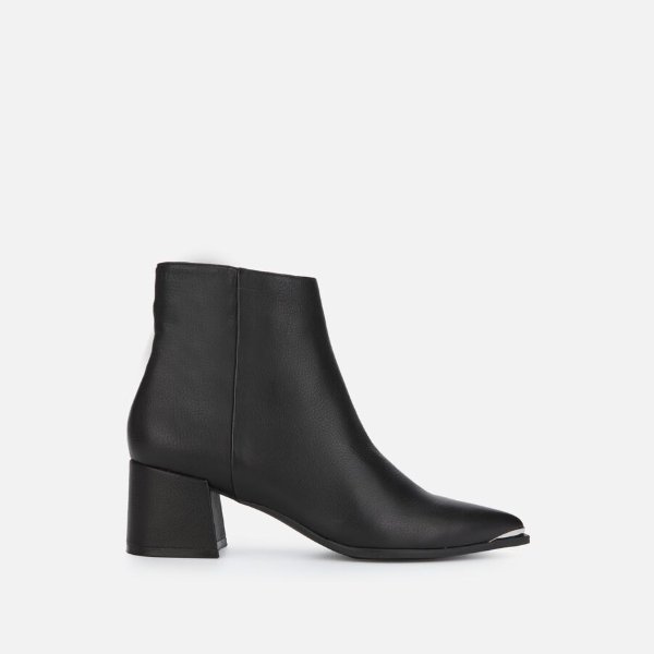 Roanne Leather Ankle Bootie with Block Heel
