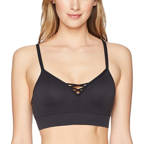 Amazon Brand - Mae Women's Criss Cross Cropped Push-up Bralette (for A-C cups)