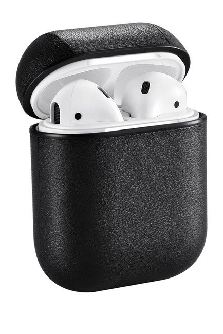 Leather Case for Apple Airpods - Black