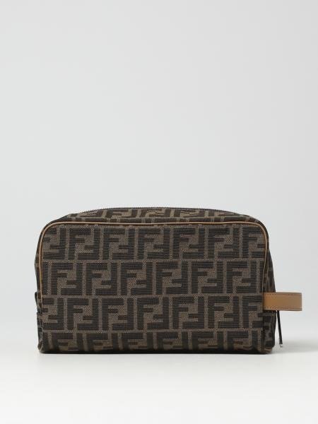 : fabric beauty case with jacquard pattern - Tobacco |cosmetic case 7N0141ALWK online at GIGLIO.COM