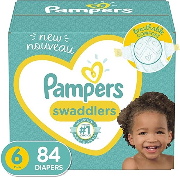 Diapers Size 6, 84 Count - Pampers Swaddlers Disposable Baby Diapers, Enormous Pack