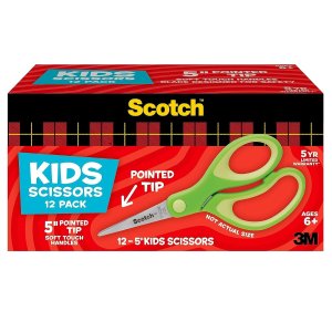 Scotch 5" 儿童安全剪刀12把，左右手都能用