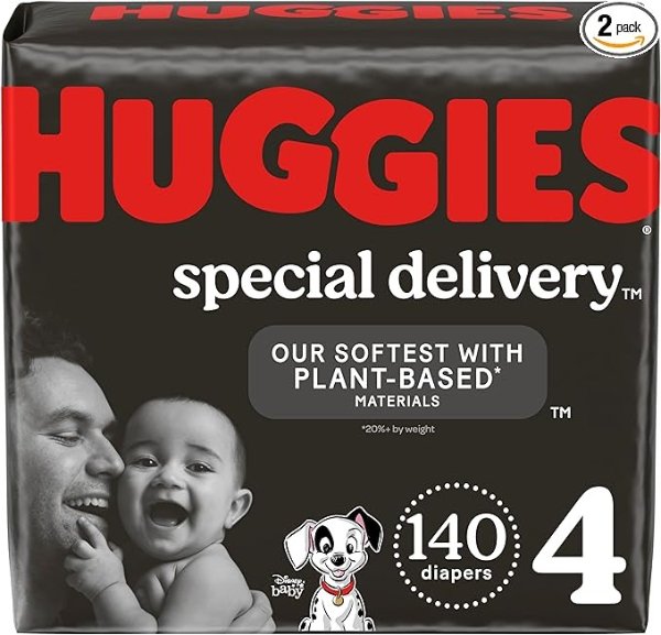 Hypoallergenic Baby Diapers Size 4, 140 Ct, Huggies Special Delivery