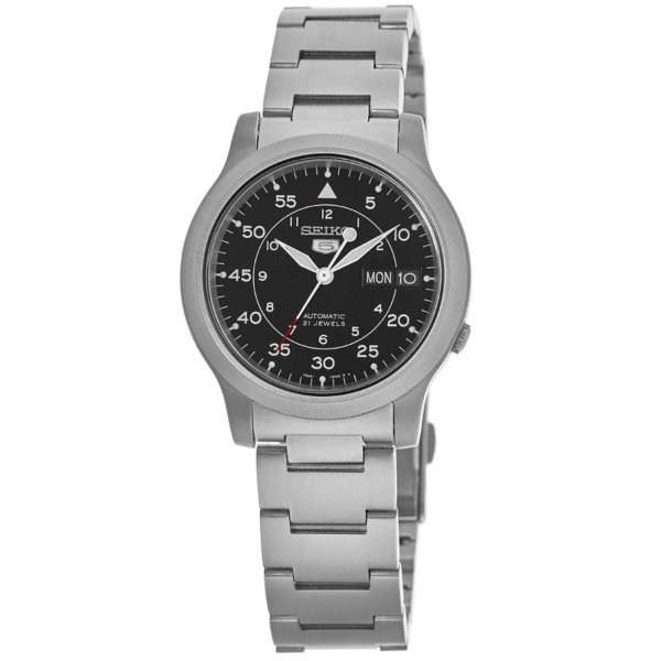 5 Automatic Black Dial Stainless Steel Men's Watch