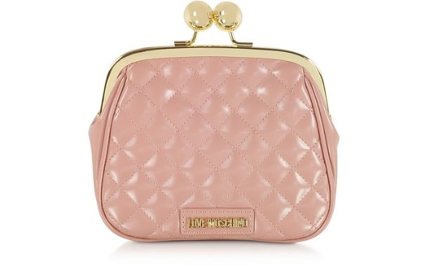 Quilted Eco-leather Clutch w/Chain