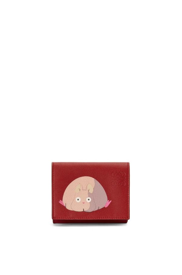 Bo mouse trifold wallet in classic calfskin Rouge - LOEWE