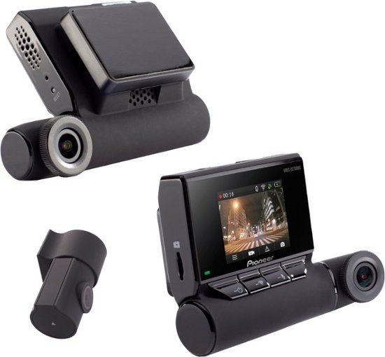 Pioneer - 2-Channel Dual Recording HD- Dash Camera System - Black