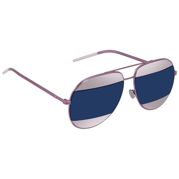 Split Violet, Blue Mirror Aviator Unisex Sunglasses 