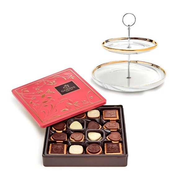 巧克力饼干礼盒+甜品托盘塔