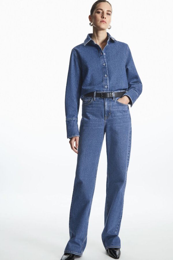 STRAIGHT-LEG NON-STRETCH JEANS - BLUE - Jeans - COS