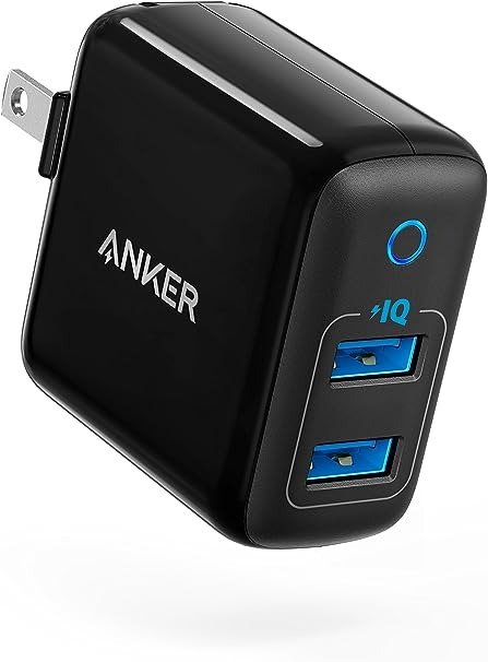 Dual USB Wall Charger, PowerPort II 24W, Ultra-Compact Travel Charger with PowerIQ Technology and Foldable Plug, for iPhone Xs/XS Max/XR/X/8/7/6/Plus, iPad Pro/Air 2/Mini 4, Samsung S5 and More