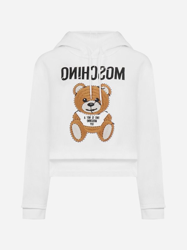 Teddy logo cotton hoodie