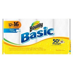 3 x Bounty Basic Select-A-Size White Paper Towels 12 Big Rolls + $10 Target Gift Card