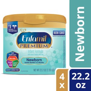 Enfamil Newborn PREMIUM Infant Formula (4 Pack) Powder 22.2 Ounce Reusable Tub