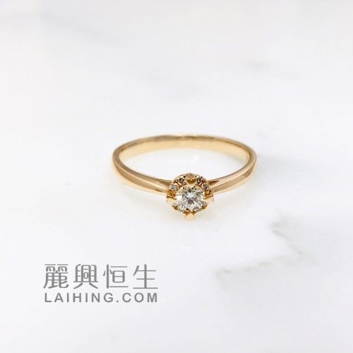 18K 玫瑰金鑽石戒指