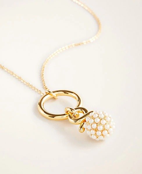Pearlized Fireball Pendant Necklace | Ann Taylor