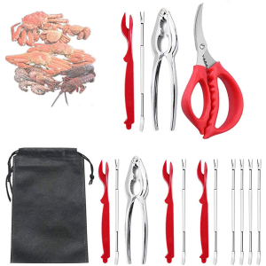 16Pcs Seafood Tools Crab Crackers Stainless Steel