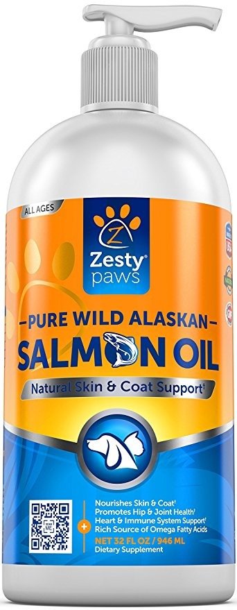 Pure Wild Alaskan Salmon Oil for Dogs & Cats - Supports Joint Function, Immune & Heart Health - Omega 3 Liquid Food Supplement for Pets - All Natural EPA + DHA Fatty Acids for Skin & Coat