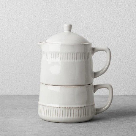 Hearth & Hand Coffee Pot & Mug Set Cream