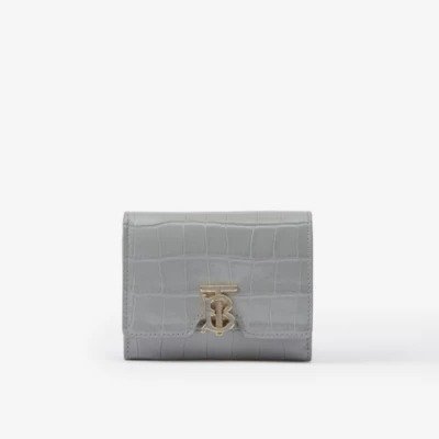 Embossed Leather TB Compact Wallet