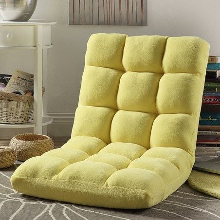 LOUNGIE® Yellow Quilted Recliner Chair