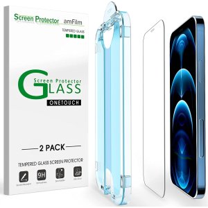 2 Pack amFilm iPhone 14/13/12 OneTouch Glass Screen Protector