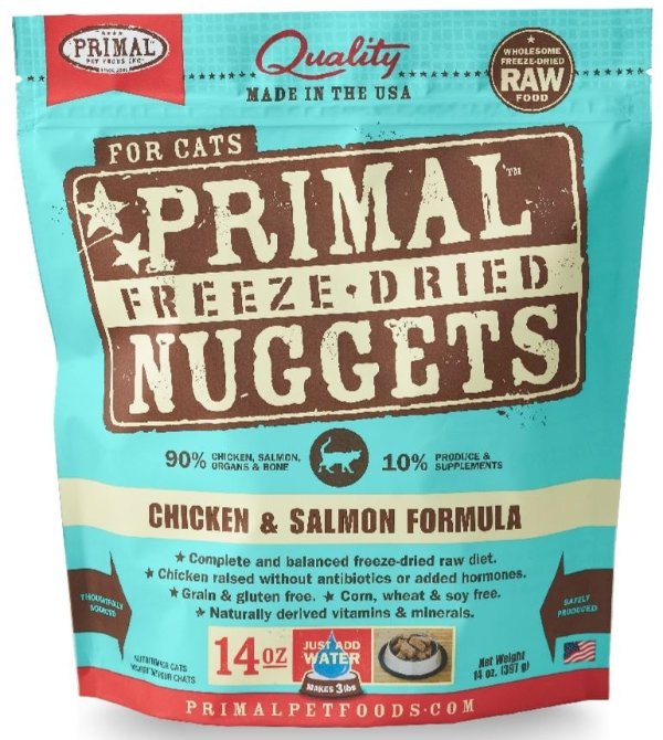 Freeze Dried Nuggets Grain Free Chicken and Salmon Formula Cat Food | Petflow