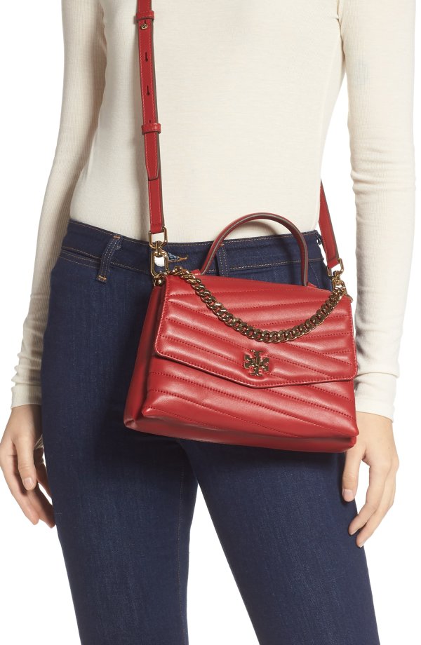 Kira Chevron Quilted Leather Top Handle Satchel