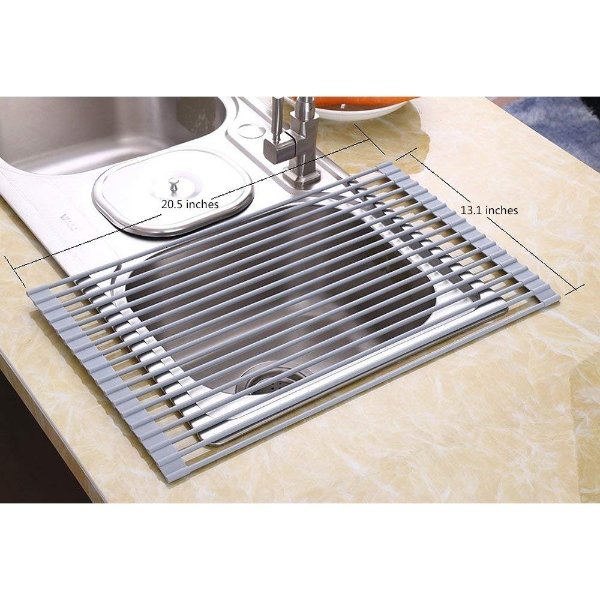 Walmart Over-the-sink Dish Drying Rack, Fold-able Kitchen Drying Mat, Cloth Included