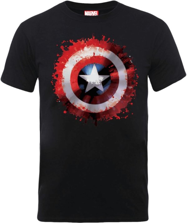 Marvel Avengers Assemble Captain America Art Shield Badge T恤