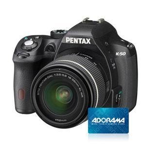 Pentax K-50 DSLR With 18-55mm WR Lens + $50 Adorama Gift Card + 50mm F/1.8 Prime Lens