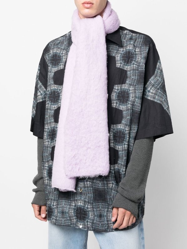 brushed wool-blend scarf