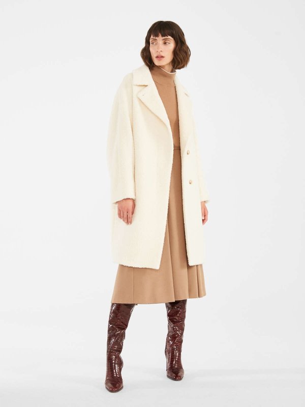 Alpaca and wool coat, white - "GINO" Max Mara