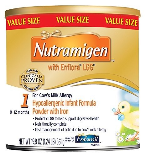 Nutramigen Infant Formula - Hypoallergenic & Lactose Free Formula with Enflora LGG - Powder Can, 19.8 oz (Pack of 4)