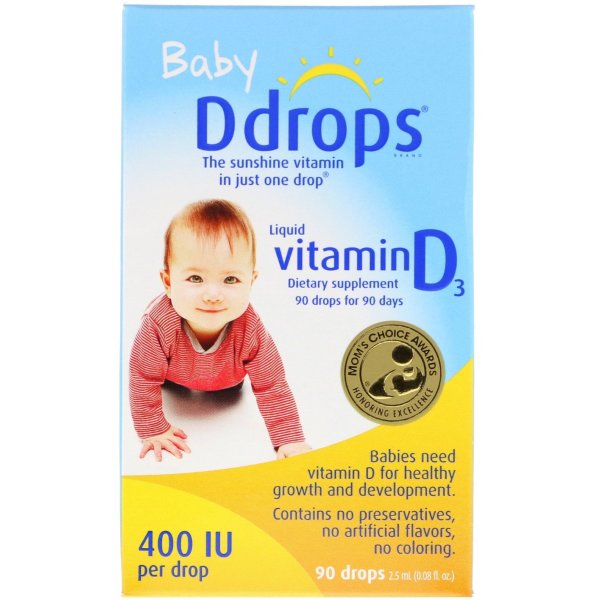 哺乳期婴儿维生素D3滴剂400IU 90滴