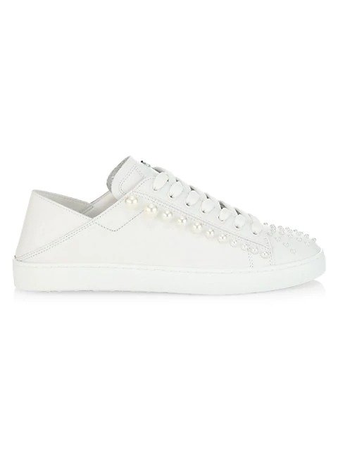 Goldie Convertible Embellished Leather Sneaker