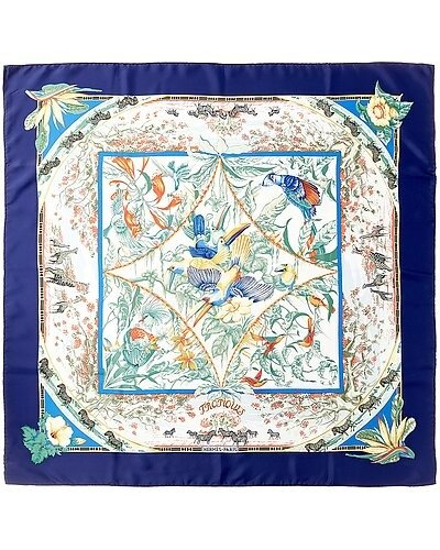 "Tropiques," by Laurence Toutsy Bourthoumieux Silk Scarf (Authentic Pre-Owned)