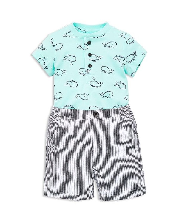 Boys' Whale Henley Bodysuit & Shorts Set - Baby