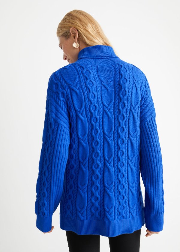Oversized Turtleneck Knit Sweater