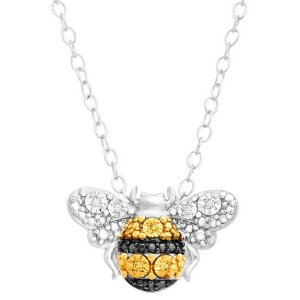 Petite Bumblebee Pendant with Diamonds