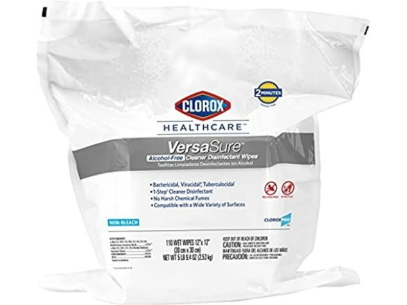 Healthcare Versasure Cleaner Disinfectant Wipes Alcohol Free Refill 1/110ct