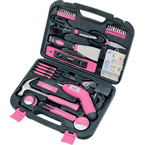 Apollo Tools DT0773N1 135-Piece Household Tool Set, Pink