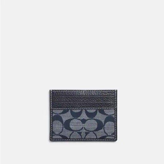 Slim Id Card Case In Signature Chambray