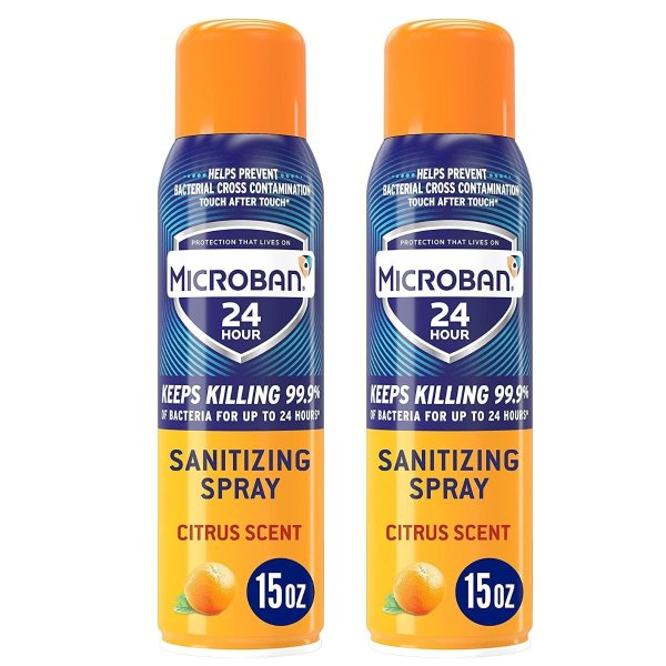 Microban Disinfectant Spray 15oz 2 count