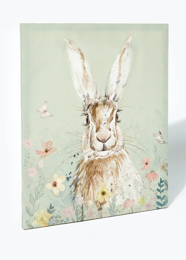 兔子帆布画（60cm x 50cm x 2cm）