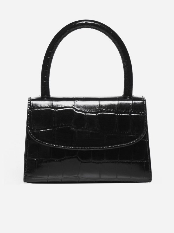 Mini crocodile-effect leather bag