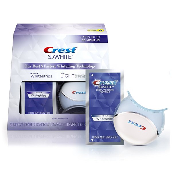 3D White Whitestrips with Light, Teeth Whitening Strips Kit, 10 Treatments, 20 Individual Strips (Packaging May Vary)