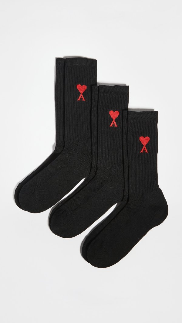 红桃心袜子三件套